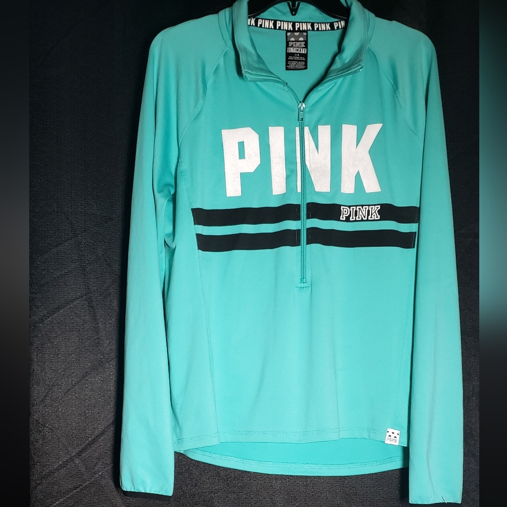 Teal PINK Quarter-Zip Pullover